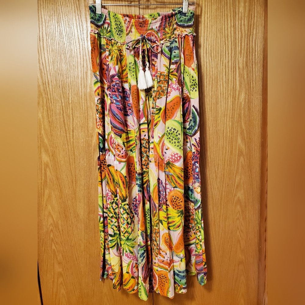 Tropical Print Palazzo Pants